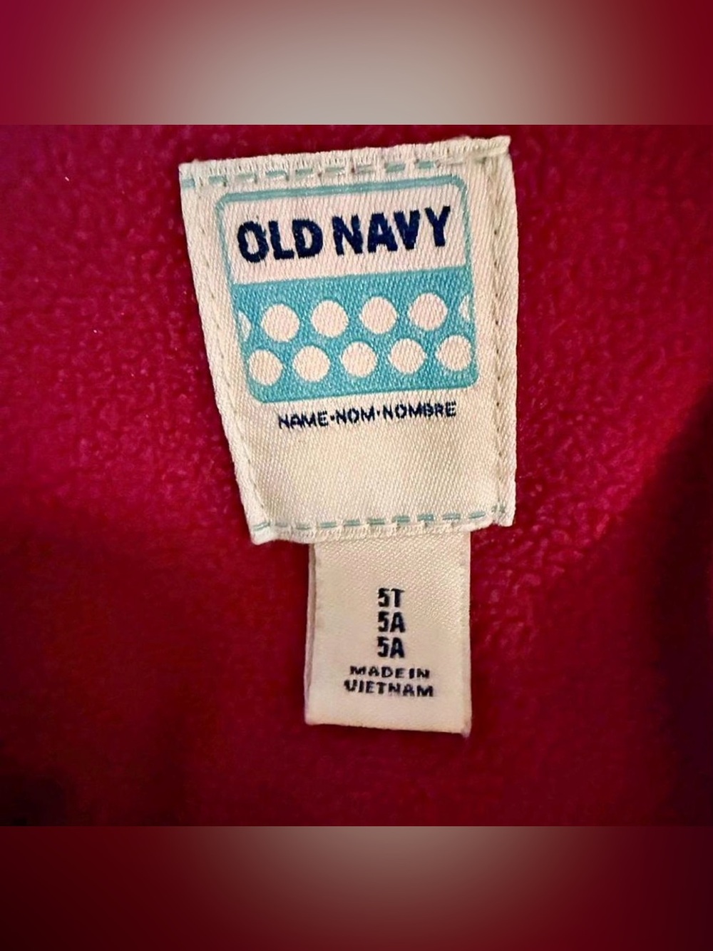 Old Navy Girls Berry-Red Puffer Jacket with Decorative Bow Collar - Picture 3 of 6